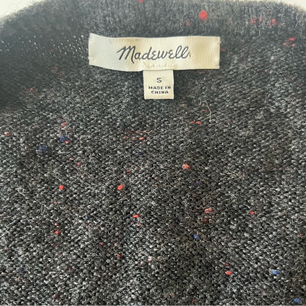 Madewell Women's Gray Donegal Kent Open Front Cardigan Sweater Size S - Picture 5 of 8